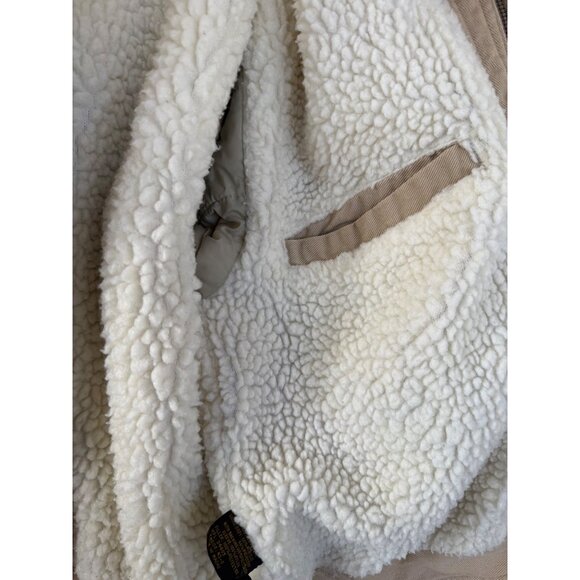 Vintage 90s Mens Levis Tan Cotton Trucker Jacket Sherpa Lined Size M - Picture 11 of 14